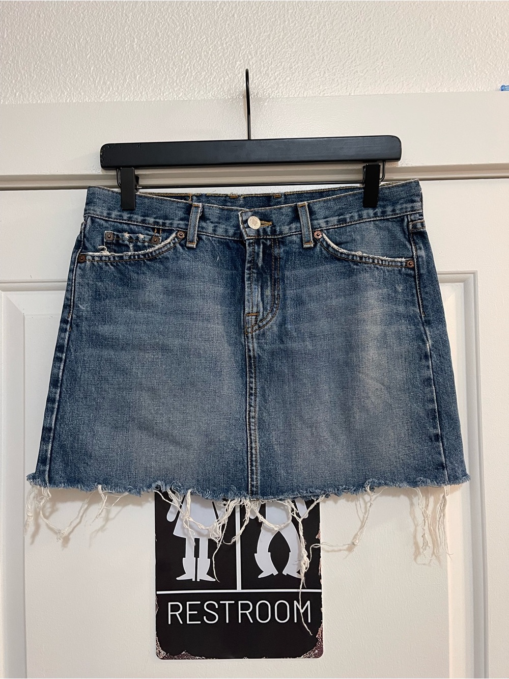 Vintage Lucky Brand Dungarees Y2K Denim Mini Skirt